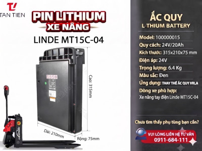 Pin Xe Nâng Linde MT15C-04 24V/20Ah