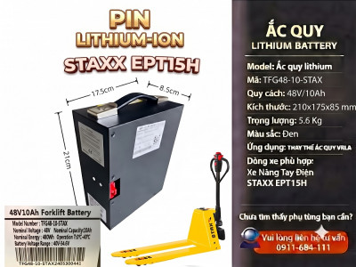 Pin Lithium Xe Nâng Staxx EPT15H 48V/10Ah