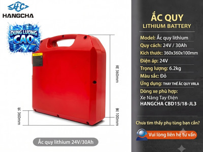 Pin Lithium Xe Nâng Tay HANGCHA CBD15-IL3 24V30Ah