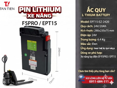 Pin Xe Nâng EP F5PRO/EPT15-EZ 24V/20Ah