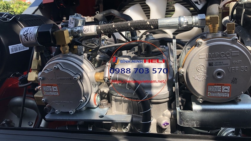 bộ chế hòa khí xe nâng Xăng, Gas trên xe nâng Heli