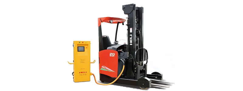xe nâng reach truck pin lithium