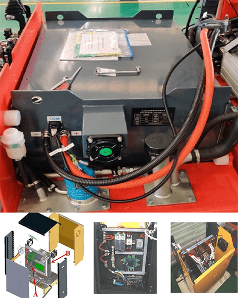 Sạc ắc quy xe nâng điện sử dụng pin lithium