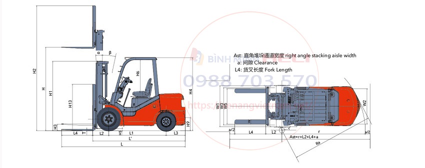thiết kế xe nâng diesel 3 tấn heli