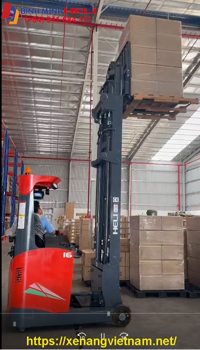 xe nâng điện reach truck đứng lái 2.5 tấn