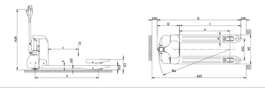 thông số kỹ thuật xe nâng tay 1.5 tấn CBd15j-Li3