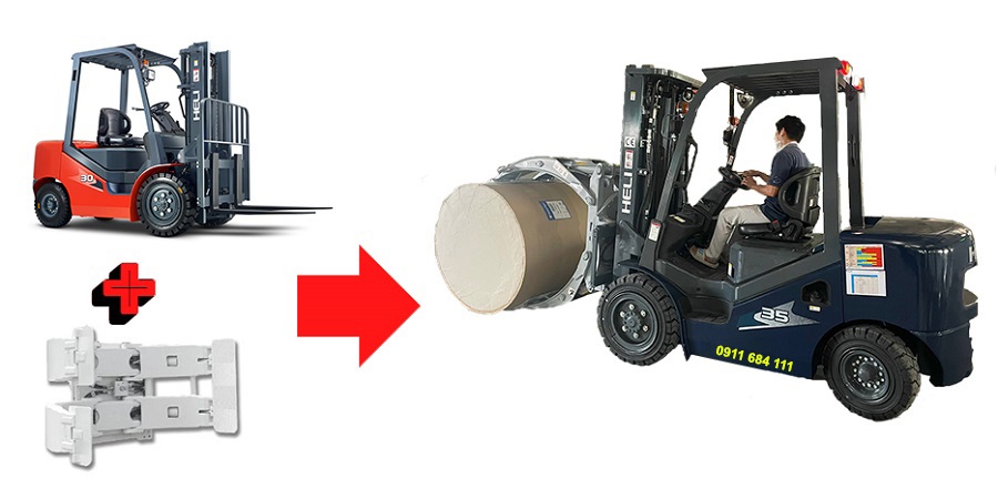 cấu tạo xe nâng kẹp giấy cuộn