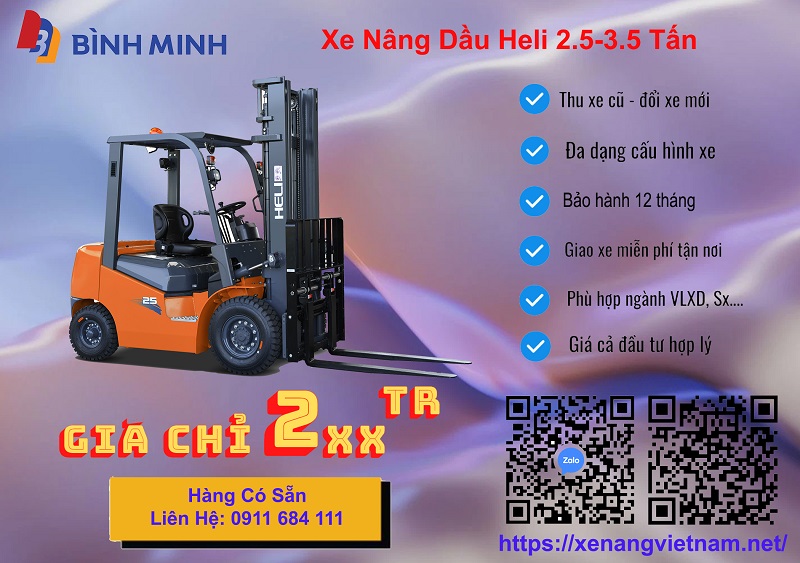 thu xe nâng cũ bán xe nâng dầu heli 2.5 tấn mới
