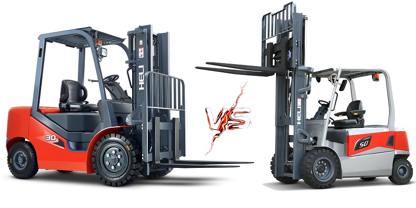 So Sánh Sử Dụng Xe Nâng Dầu VÀ Xe NÂng Điện