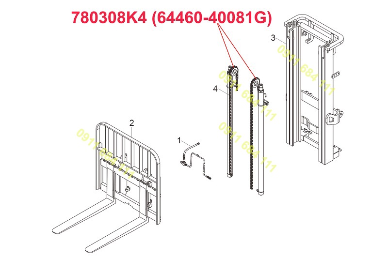 Vị TRí Lắp đặt bạc đạn xích 780308K4 Vị TRí Lắp đặt bạc đạn xích 780308K4