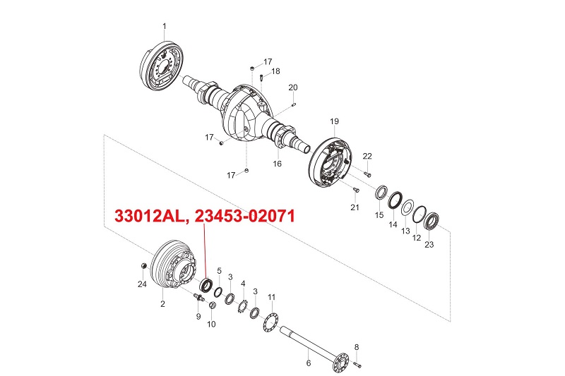 Vị Trí Lắp Đặt Vòng Bi 33012AL, 23453-02071 Vị Trí Lắp Đặt Vòng Bi 33012AL, 23453-02071