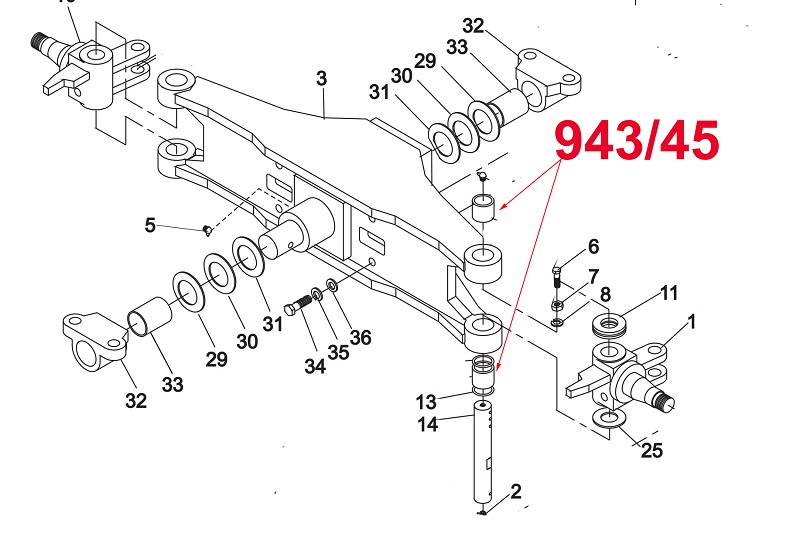 Vị Trí Vòng Bi Ắc Phi Dê 943-45 Vị Trí Vòng Bi Ắc Phi Dê 943-45