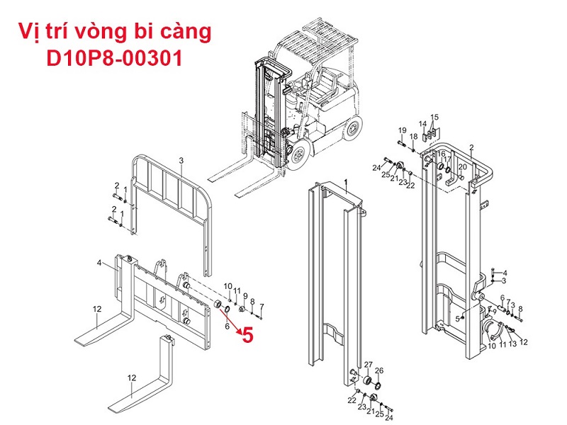 Vị Trí Lắp Vòng Bi D10P8-00301 (35XK-WD)
