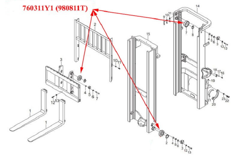 Vị Trí Bạc Đạn Khung Nâng 760311Y1 Vị Trí Bạc Đạn Khung Nâng 760311Y1