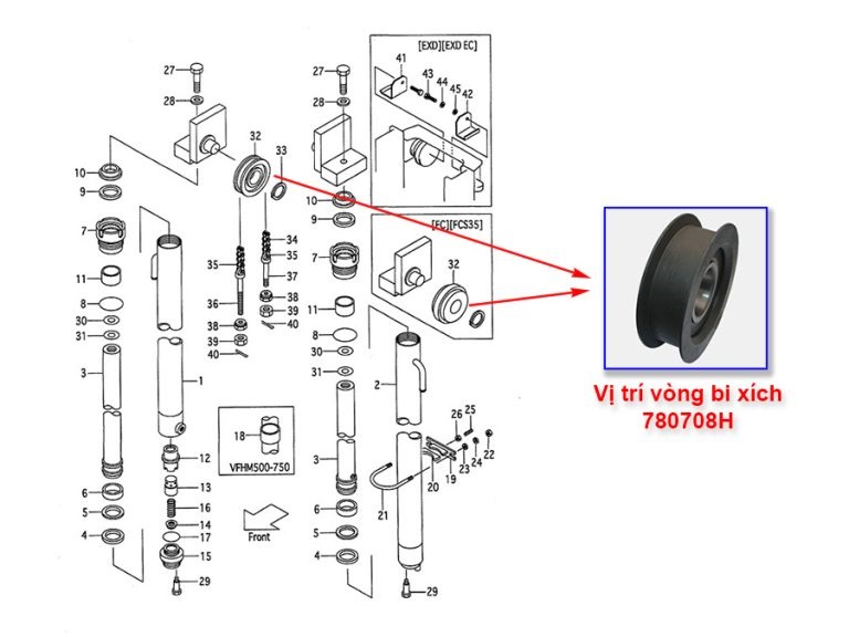 Vị Trí Pully Xích 780708H, 234A8-43501 Vị Trí Pully Xích 780708H, 234A8-43501