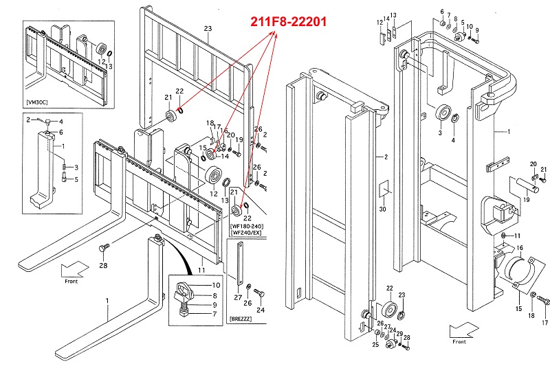 Vị Trí Vòng bi 211F8-22201 Vị Trí Vòng bi 211F8-22201