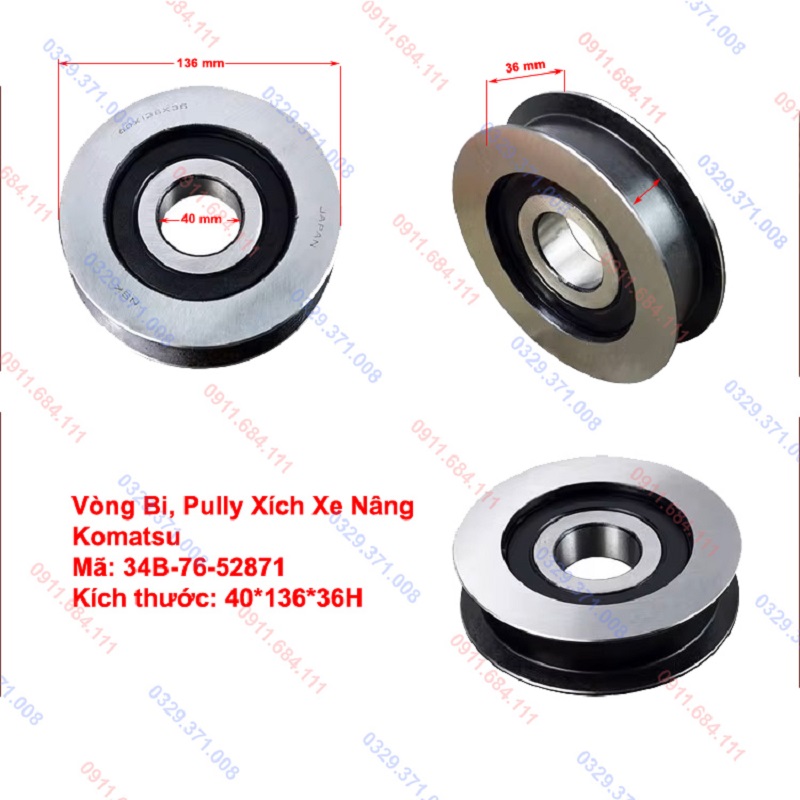 Bi Xích Xe Nâng Komatsu 34B-76-52871 Bi Xích Xe Nâng Komatsu 34B-76-52871