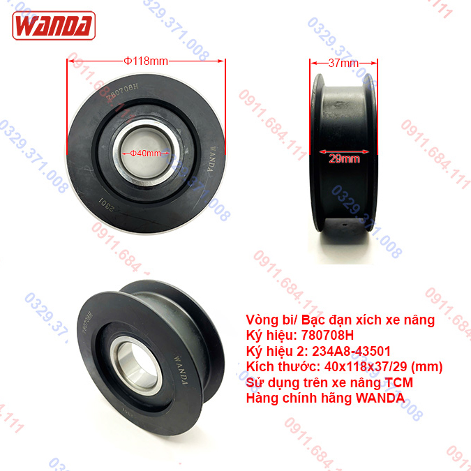 Bi Xích Xe Nâng TCM 234A8-43501 Bi Xích Xe Nâng TCM 234A8-43501