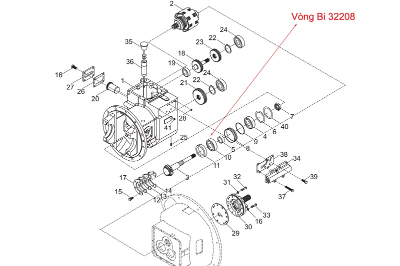 Vị Trí Lắp Đặt Vòng Bi 32208